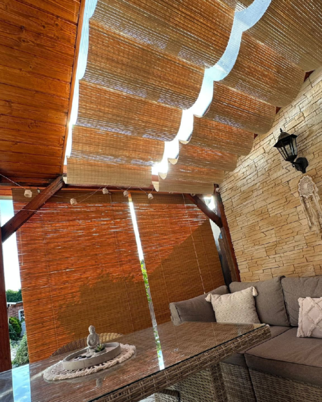 Bambusvordach fr Pergola - natur - Abmessungen (cm): 80 cm, 400 cm ::  Adalsol